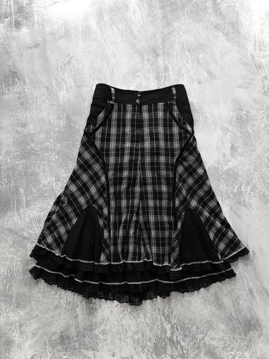 Jane Plaid Skirt - MIDNIGHT FAE