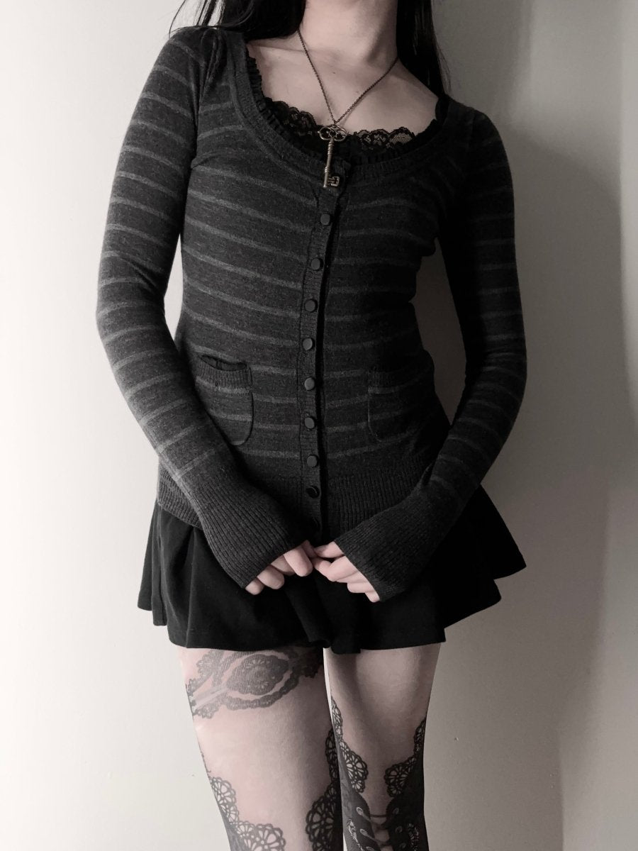 Jill Striped Cardigan - MIDNIGHT FAE