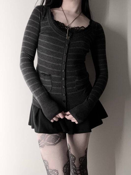 Jill Striped Cardigan - MIDNIGHT FAE