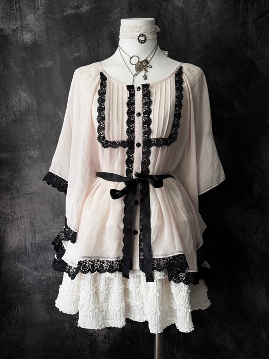 Joias Sheer Blouse - MIDNIGHT FAE