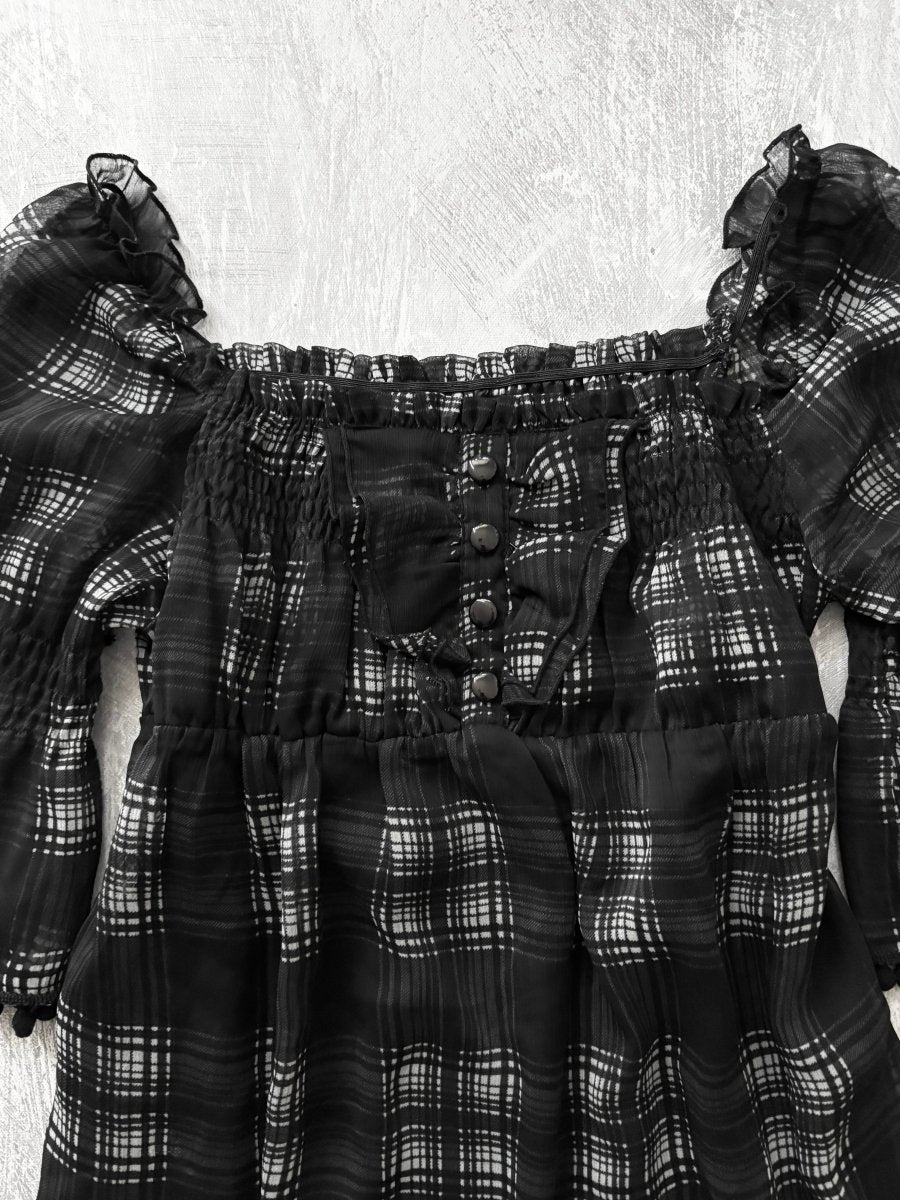 Juniper Plaid Dress - MIDNIGHT FAE