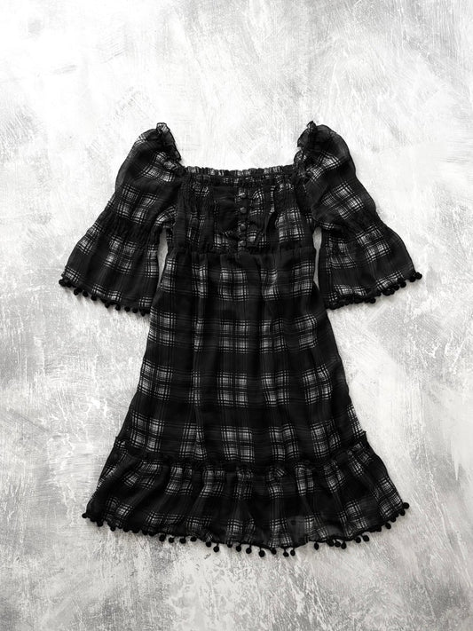 Juniper Plaid Dress - MIDNIGHT FAE