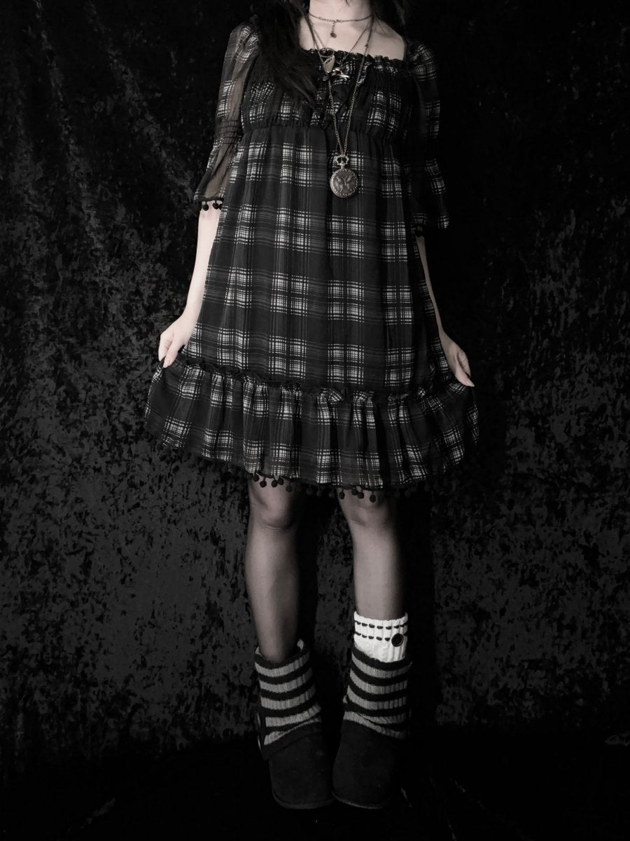 Juniper Plaid Dress - MIDNIGHT FAE