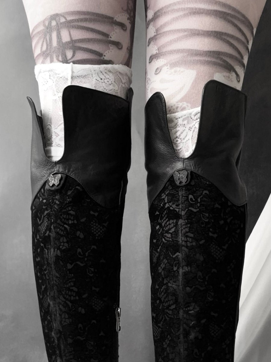 Lace Pirate Boots - MIDNIGHT FAE