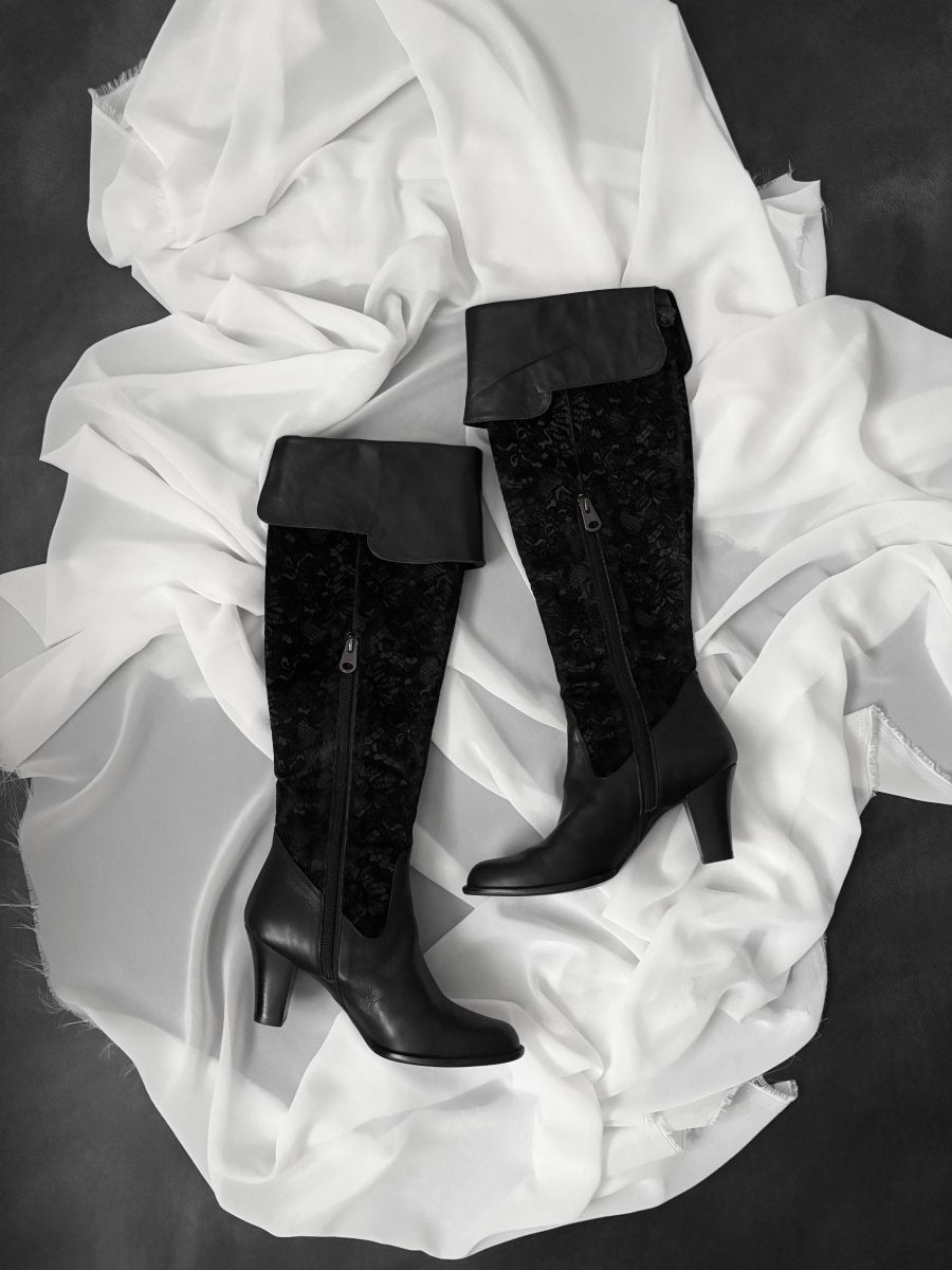 Lace Pirate Boots - MIDNIGHT FAE