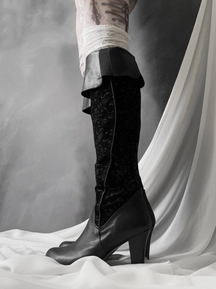 Lace Pirate Boots - MIDNIGHT FAE