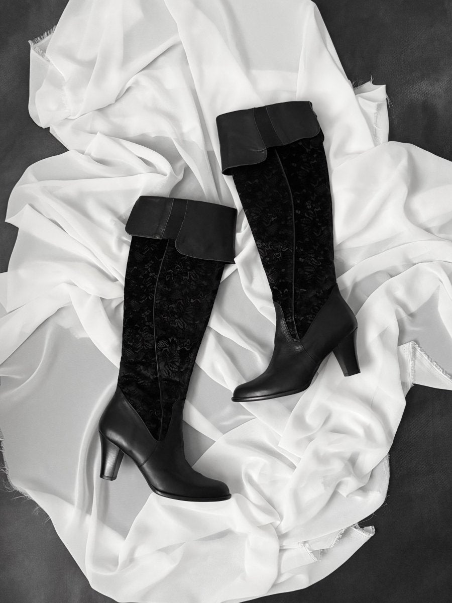 Lace Pirate Boots - MIDNIGHT FAE