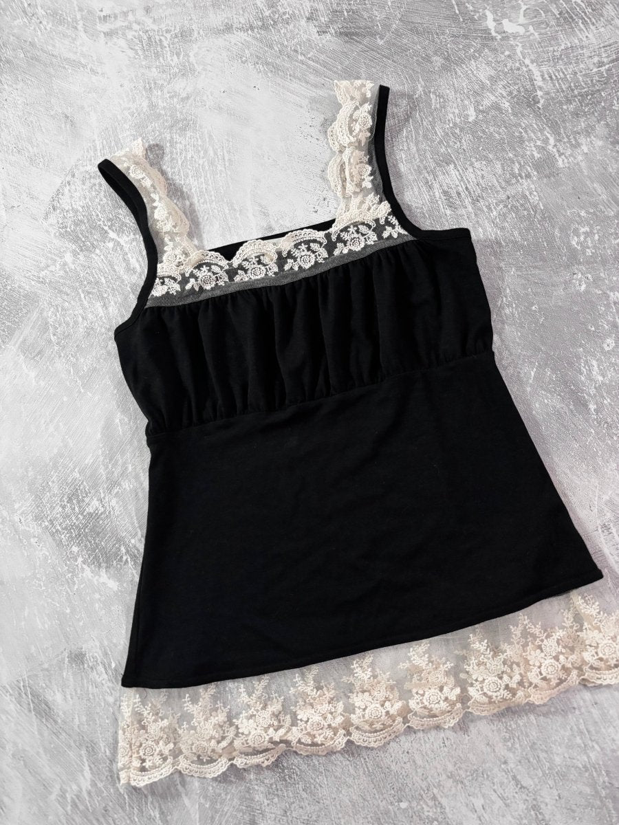 Lace Trim Cami - MIDNIGHT FAE