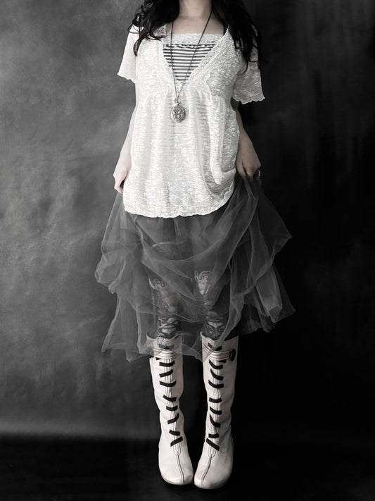 Lacifonelli Sheer Blouse - MIDNIGHT FAE