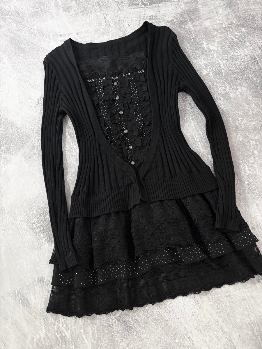 Layered Ruffle Mini Dress - MIDNIGHT FAE