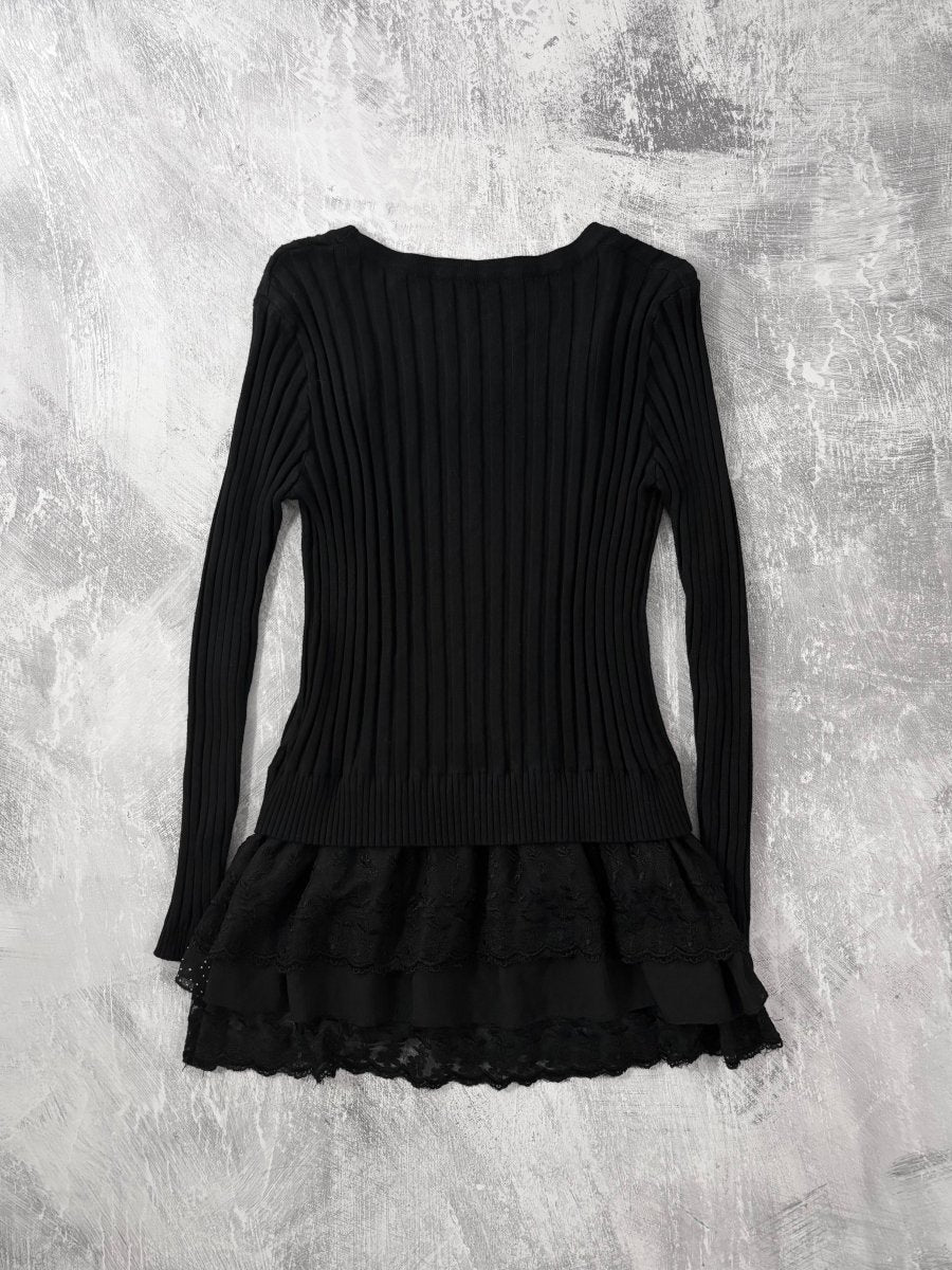 Layered Ruffle Mini Dress - MIDNIGHT FAE