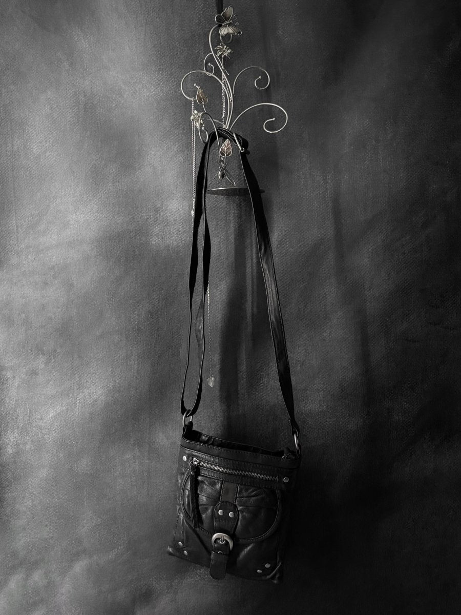 Leather Messenger Bag - MIDNIGHT FAE