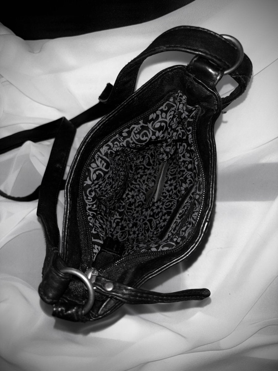 Leather Messenger Bag - MIDNIGHT FAE