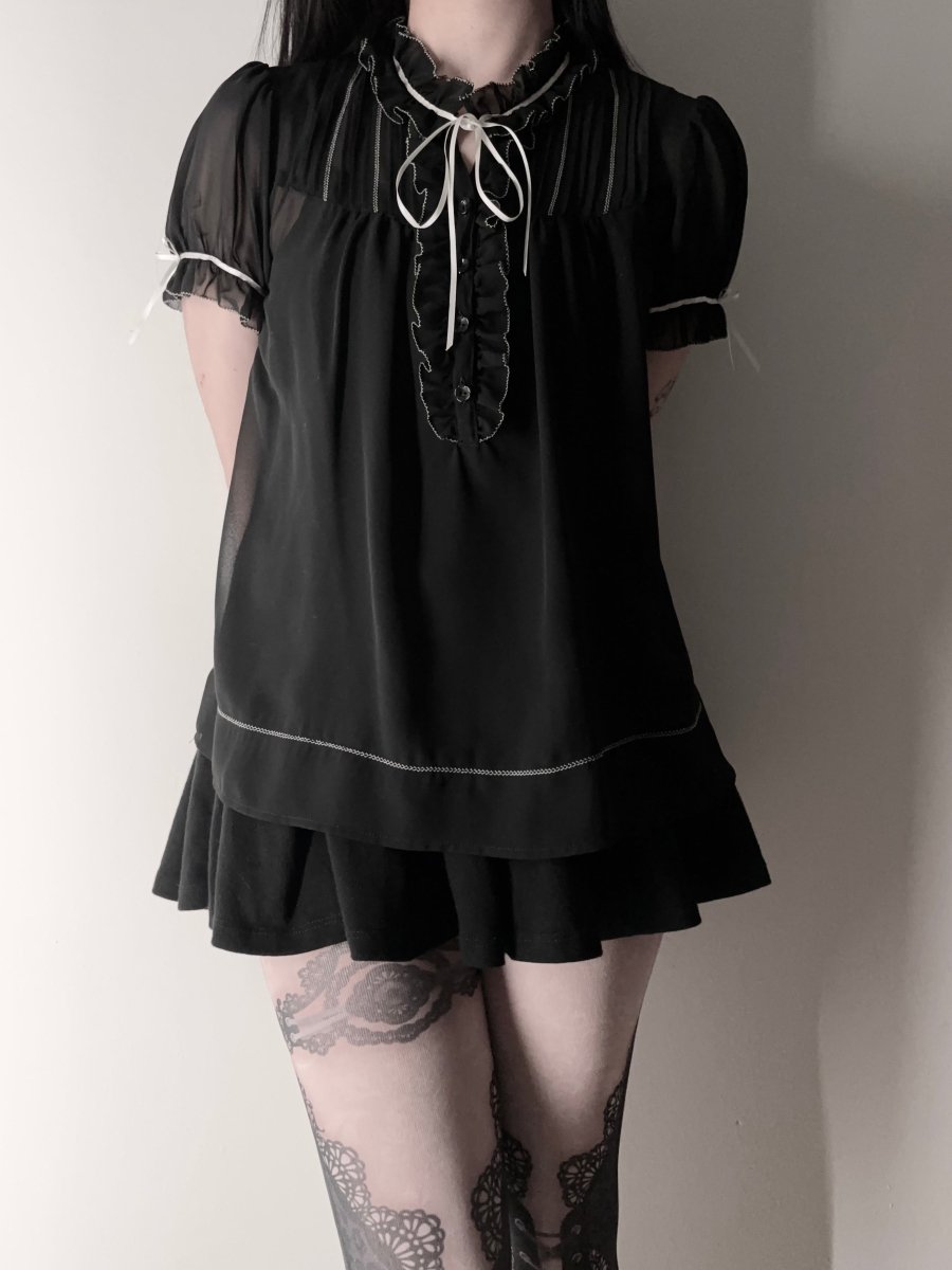 L'est Black Blouse - MIDNIGHT FAE