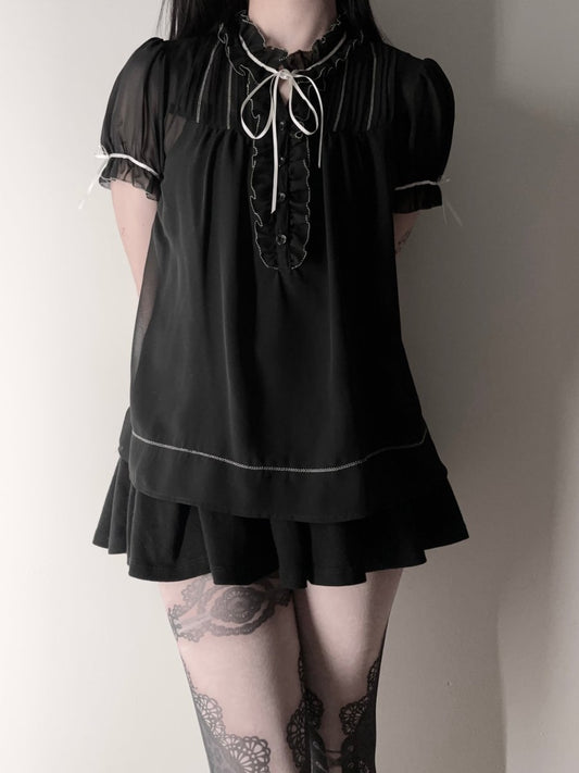 L'est Black Blouse - MIDNIGHT FAE