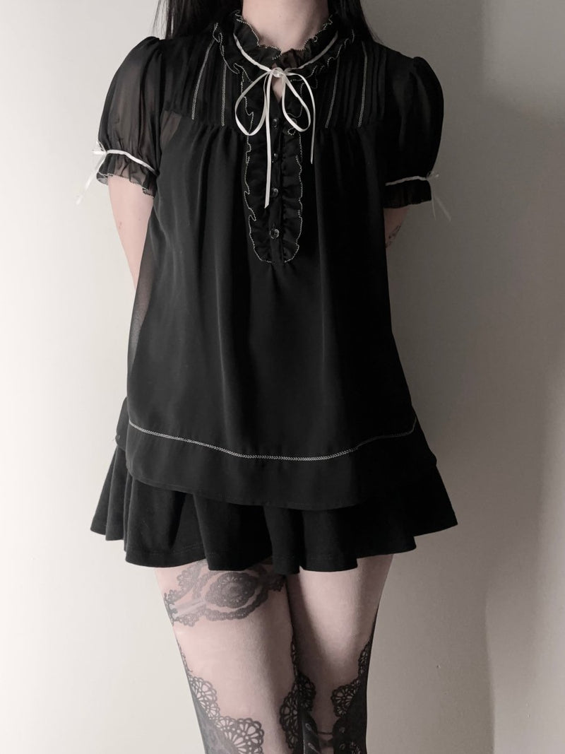 L'est Black Blouse - MIDNIGHT FAE