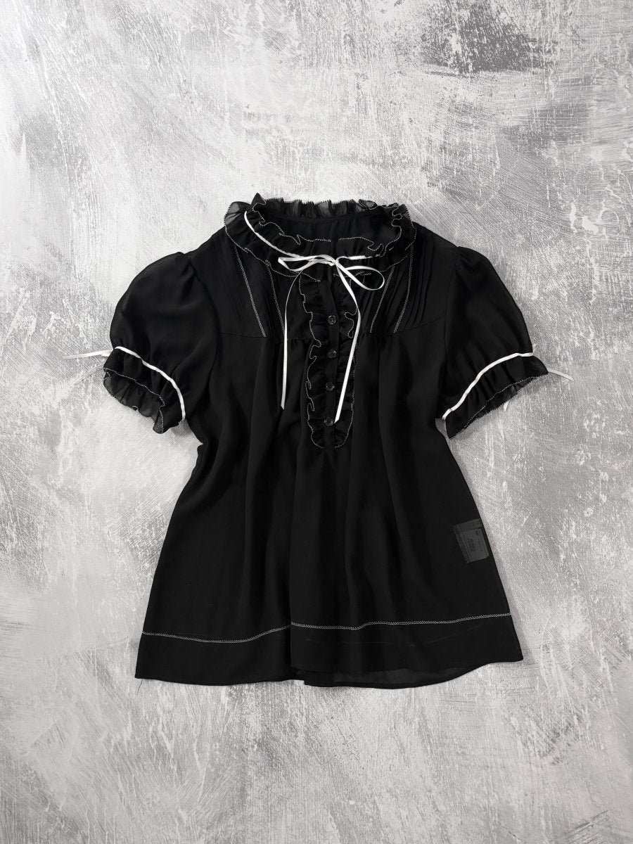 L'est Black Blouse - MIDNIGHT FAE