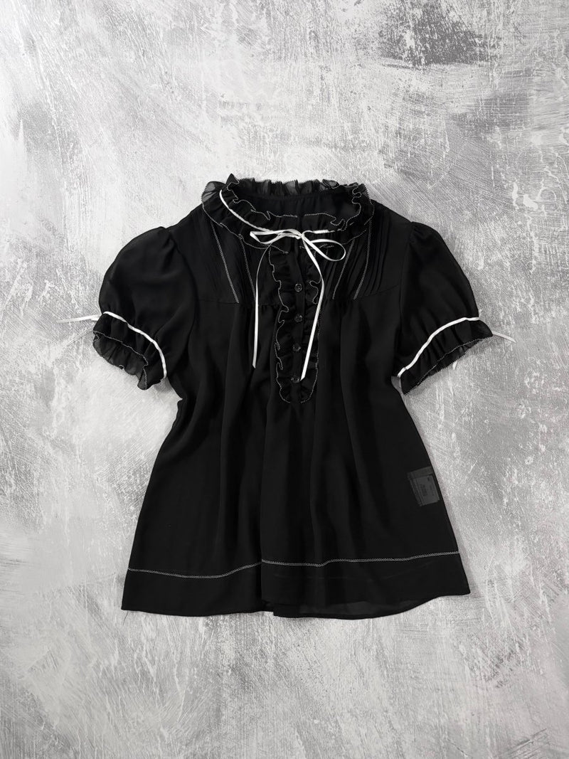 L'est Black Blouse - MIDNIGHT FAE