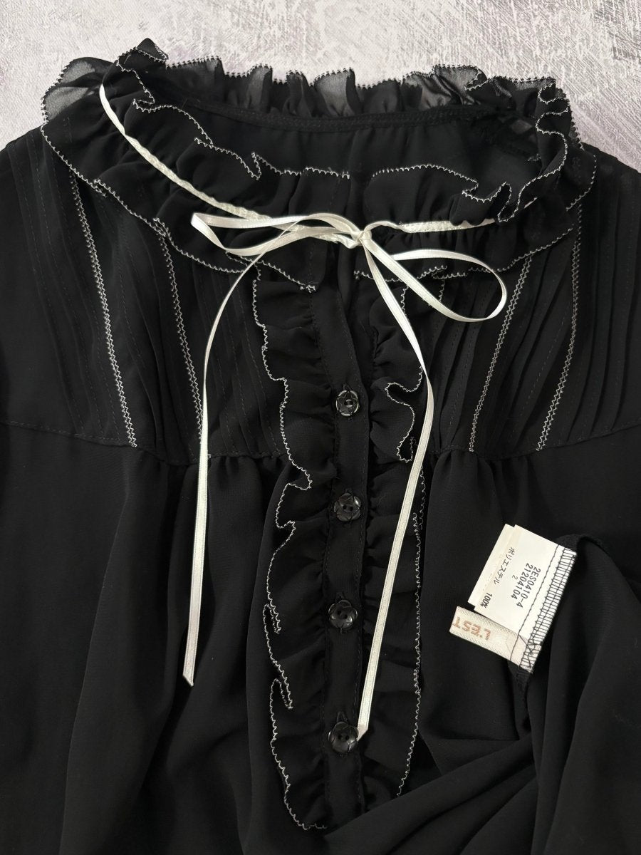 L'est Black Blouse - MIDNIGHT FAE