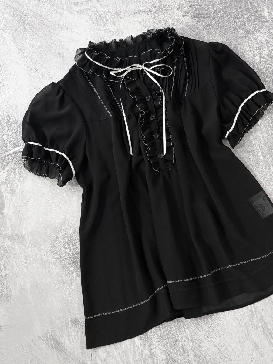L'est Black Blouse - MIDNIGHT FAE