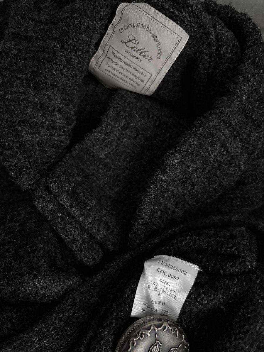 Letter Button Poncho - MIDNIGHT FAE