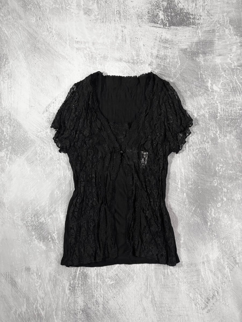 Lover's Lace Blouse (BNWT) - MIDNIGHT FAE