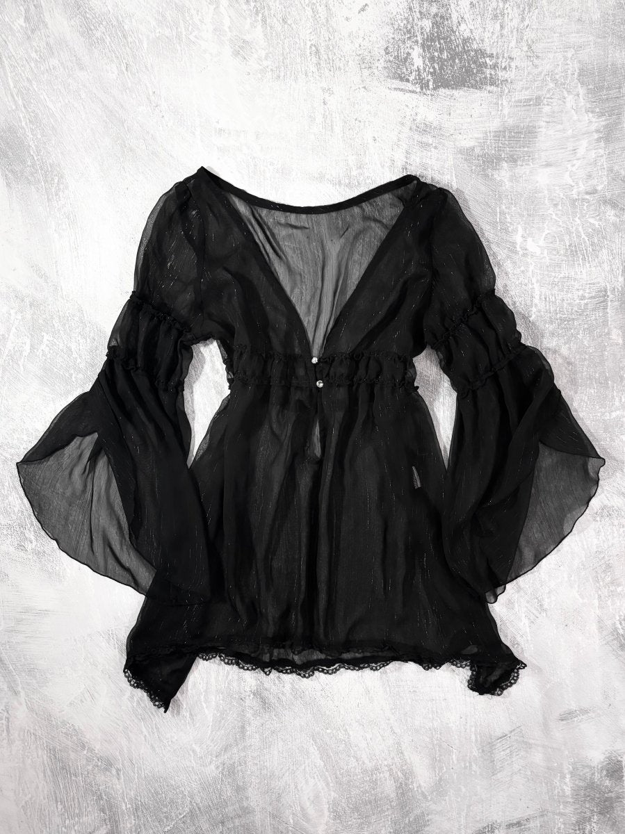 Maiden Sheer Blouse - MIDNIGHT FAE