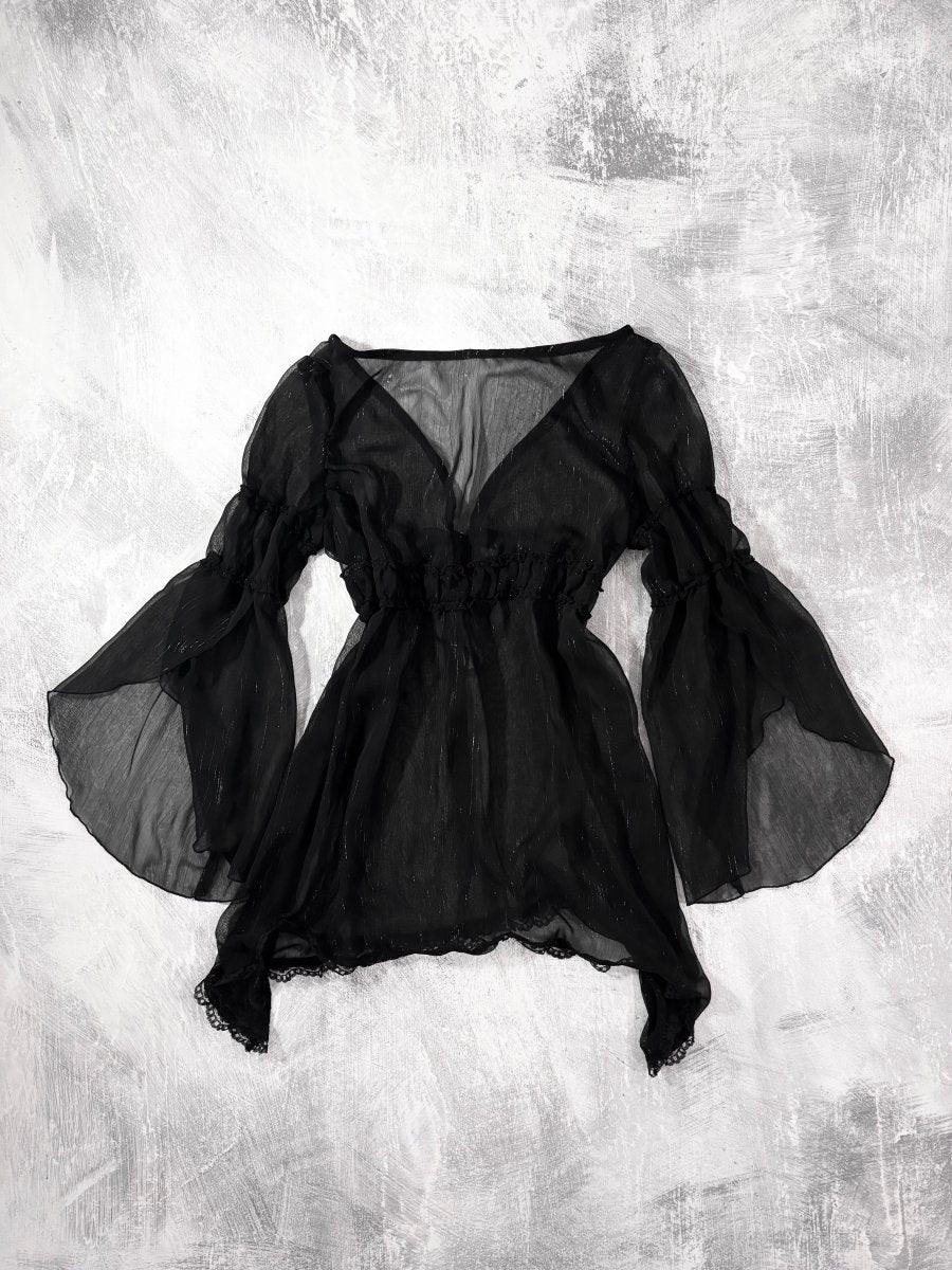 Maiden Sheer Blouse - MIDNIGHT FAE