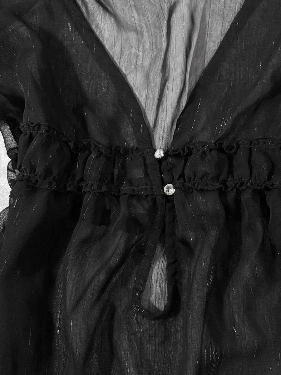 Maiden Sheer Blouse - MIDNIGHT FAE