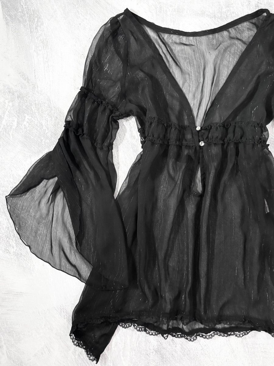 Maiden Sheer Blouse - MIDNIGHT FAE