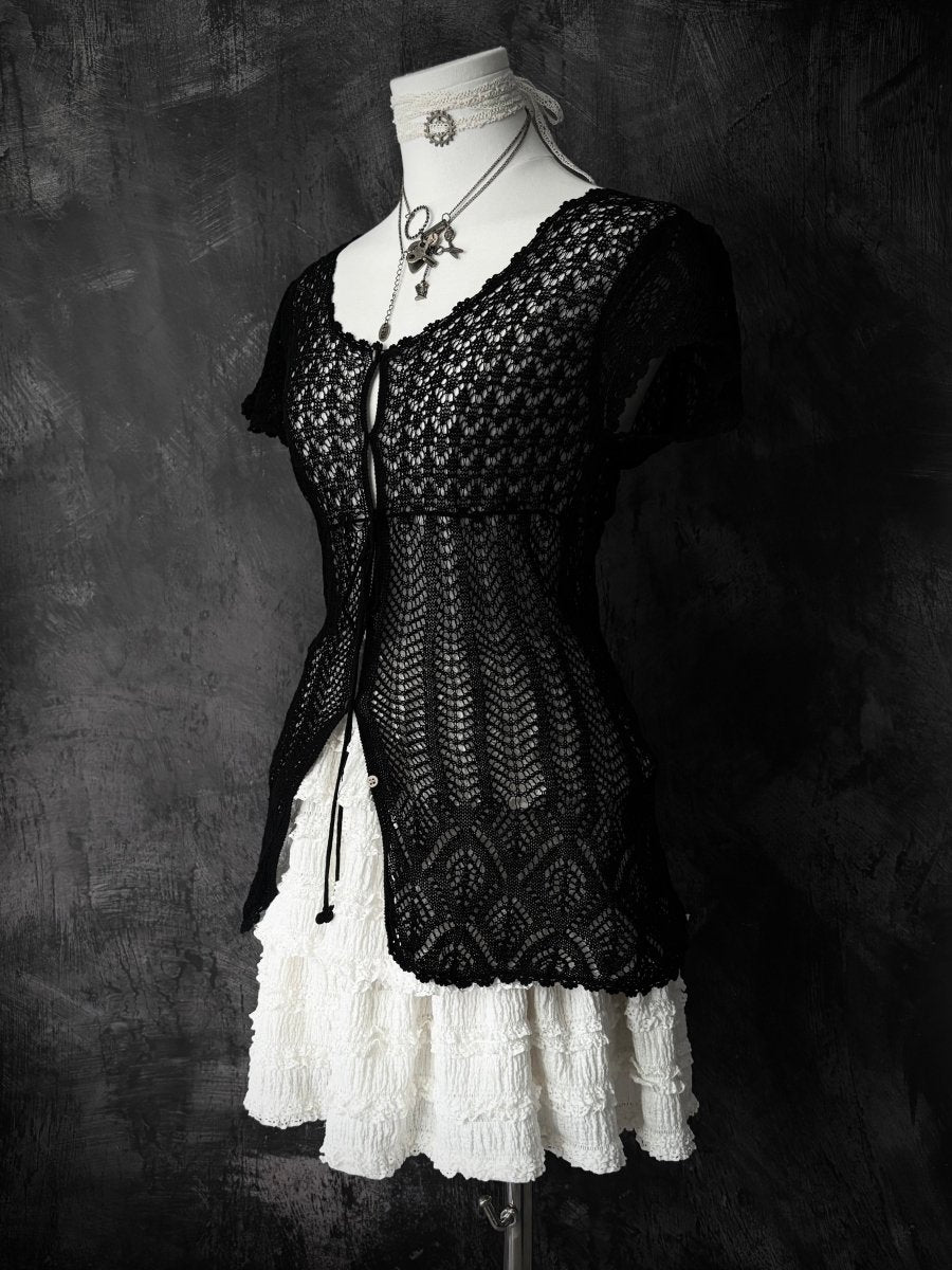 Maple Crochet Cardigan - MIDNIGHT FAE