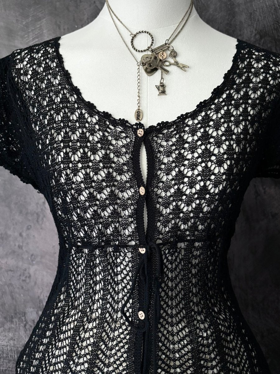 Maple Crochet Cardigan - MIDNIGHT FAE