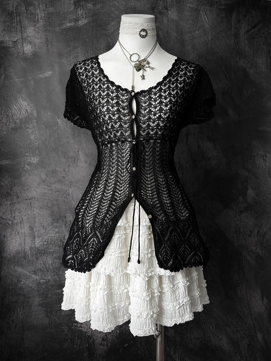 Maple Crochet Cardigan - MIDNIGHT FAE