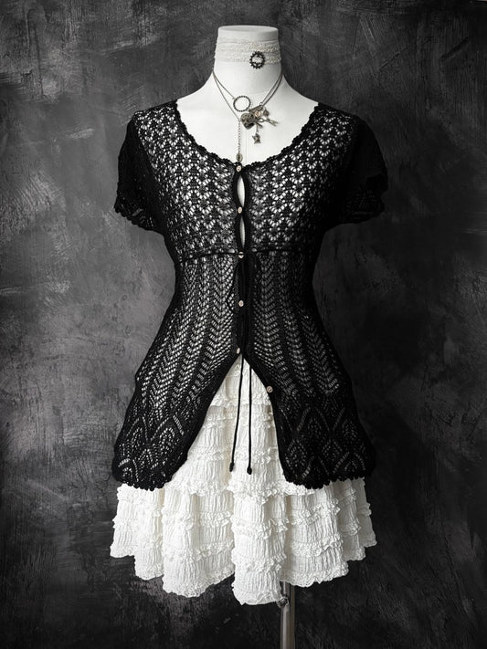 Maple Crochet Cardigan - MIDNIGHT FAE
