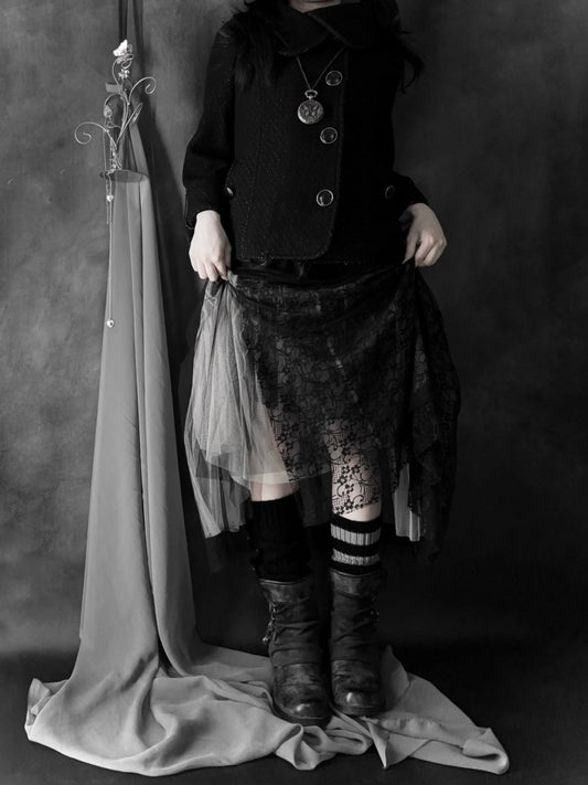 Melancholia Button Jacket - MIDNIGHT FAE