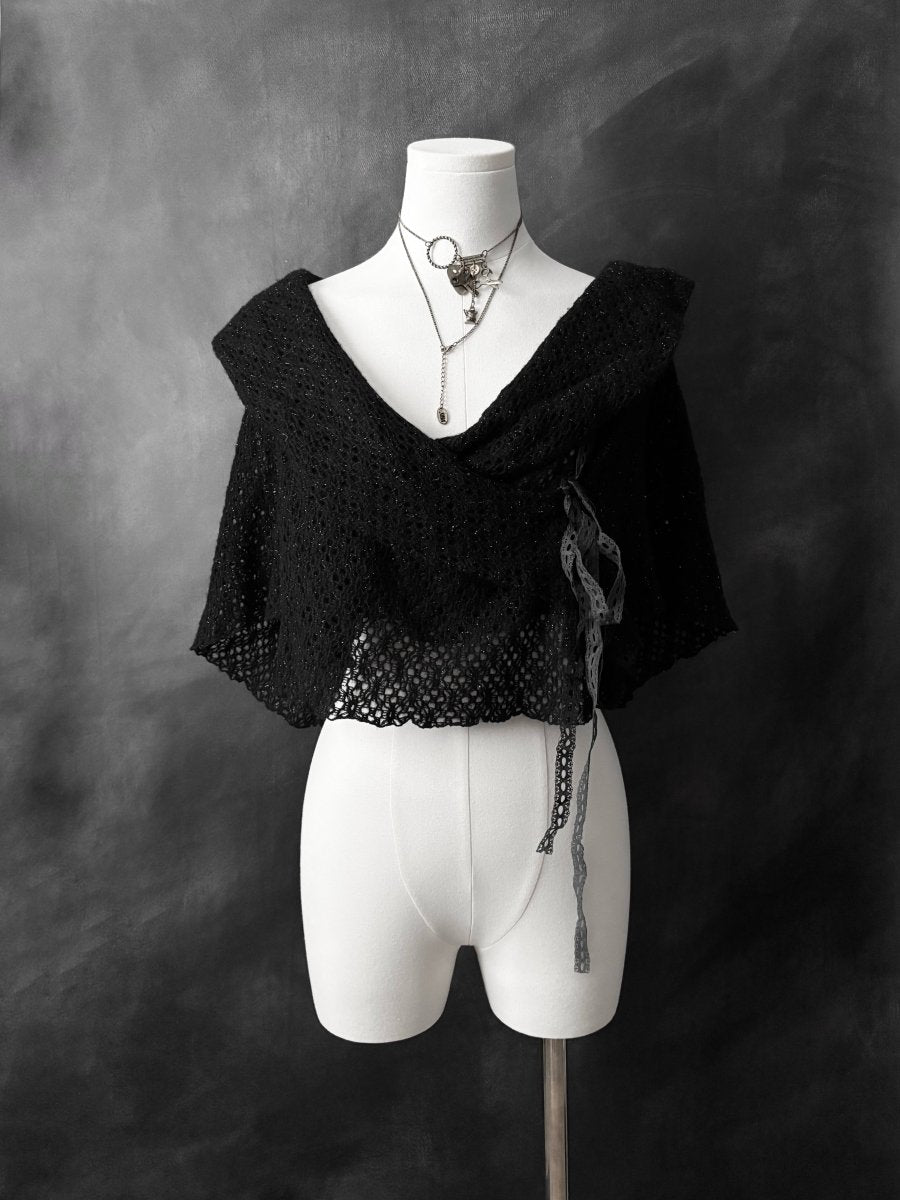 Melancholy Knit Shrug - MIDNIGHT FAE