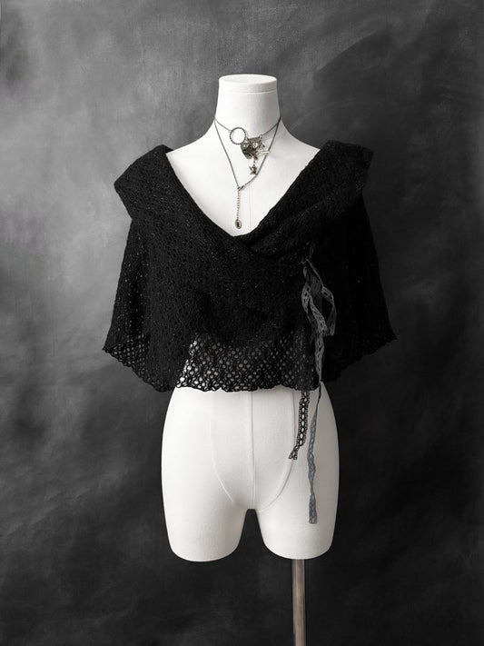 Melancholy Knit Shrug - MIDNIGHT FAE