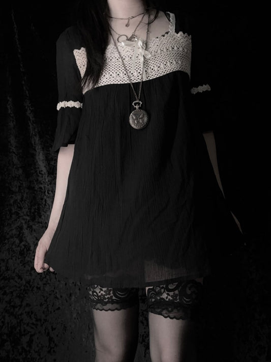 Mignon Babydoll Blouse - MIDNIGHT FAE