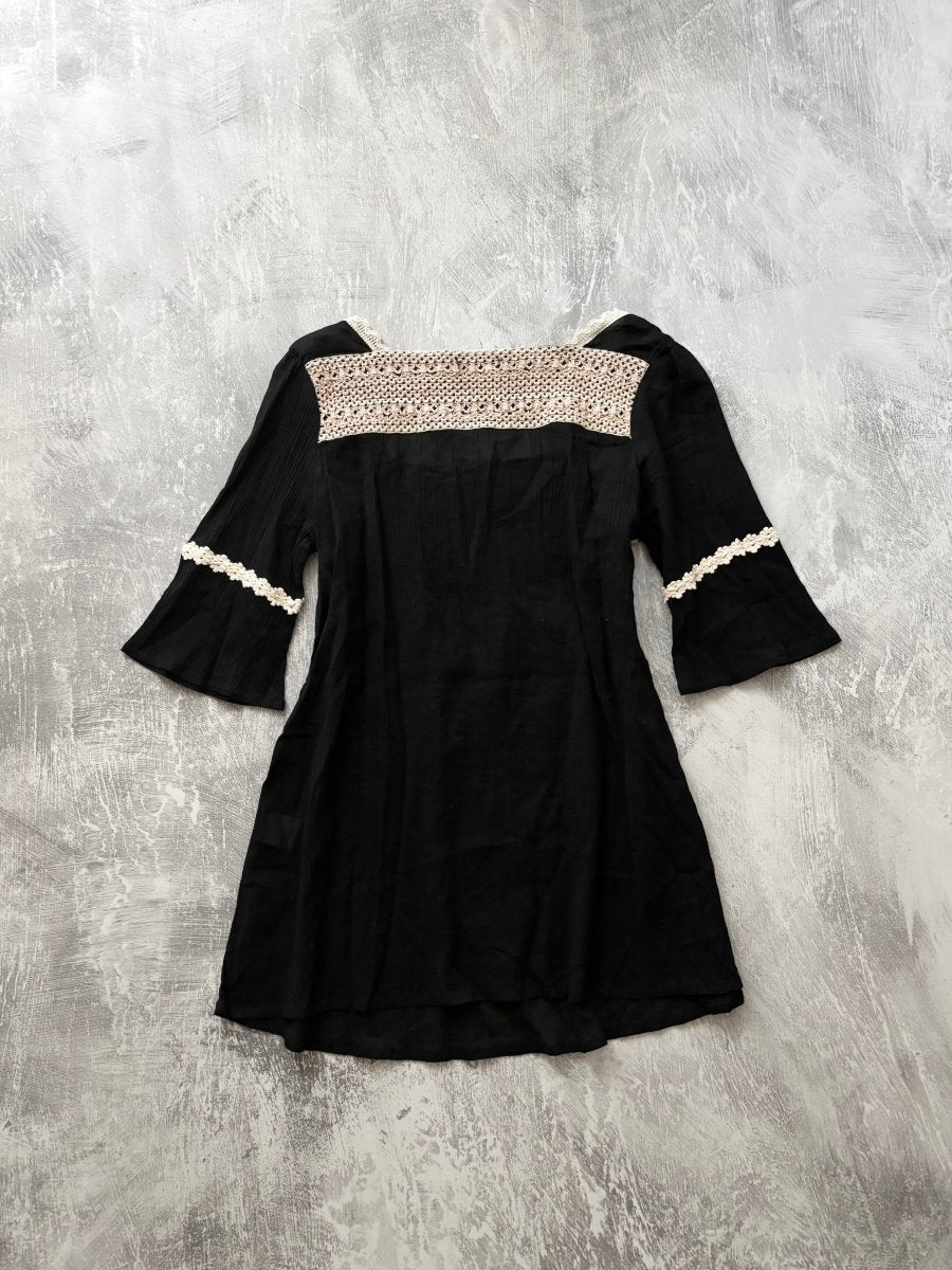 Mignon Babydoll Blouse - MIDNIGHT FAE