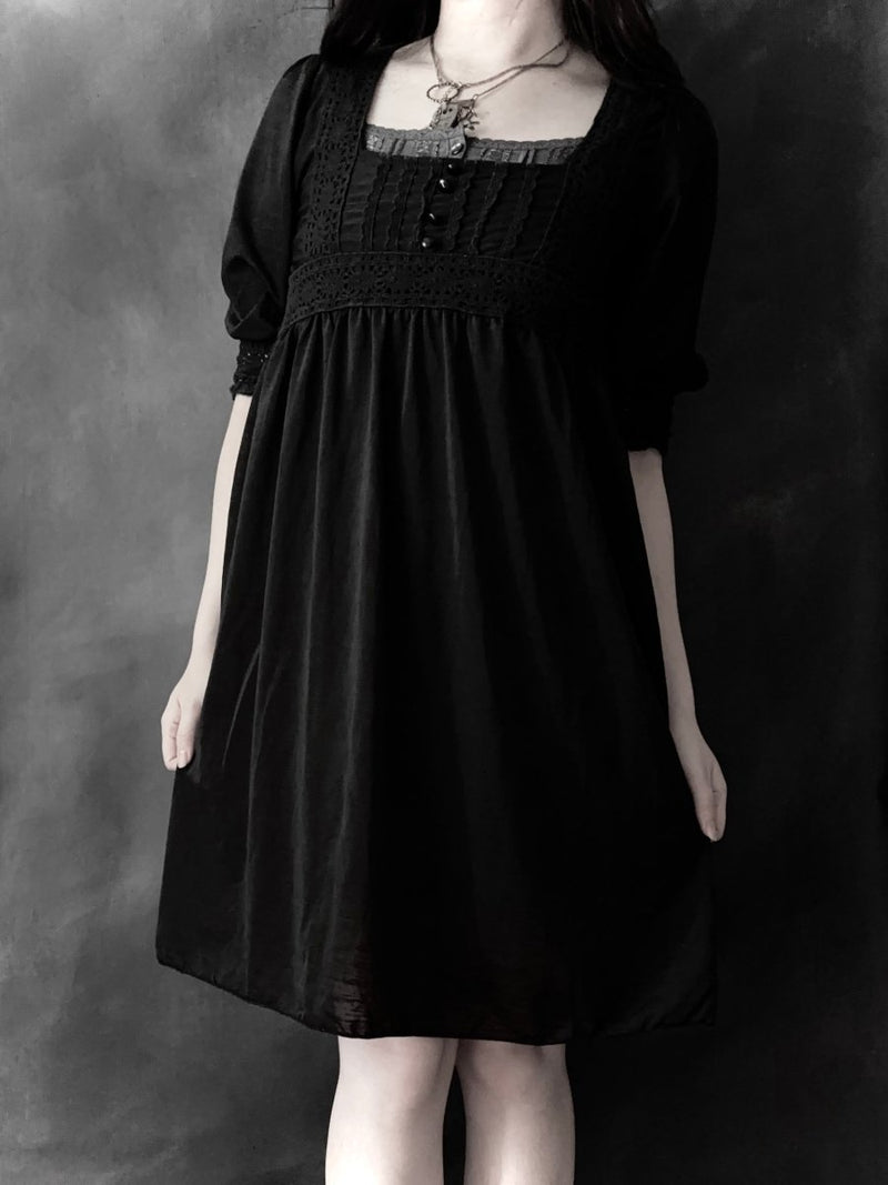 Mignon Babydoll Dress - MIDNIGHT FAE