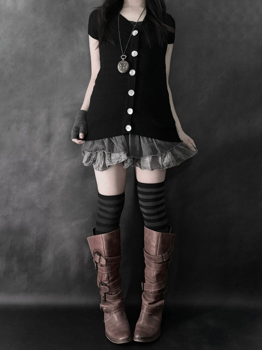 Minuet Button Top - MIDNIGHT FAE