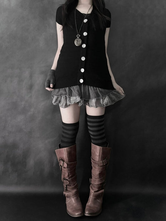 Minuet Button Top - MIDNIGHT FAE