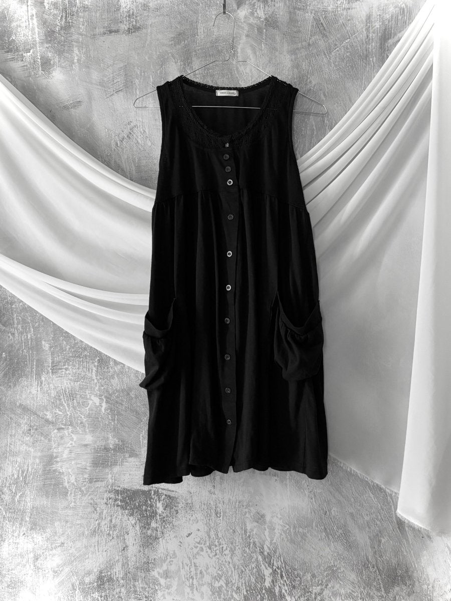 Minx Button Dress - MIDNIGHT FAE