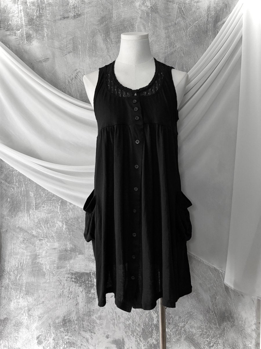 Minx Button Dress - MIDNIGHT FAE