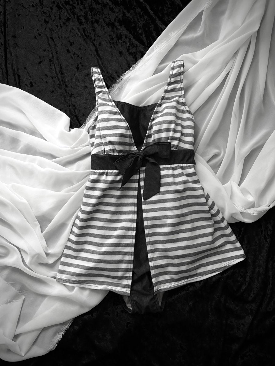 Mist Striped Swimsuit - MIDNIGHT FAE