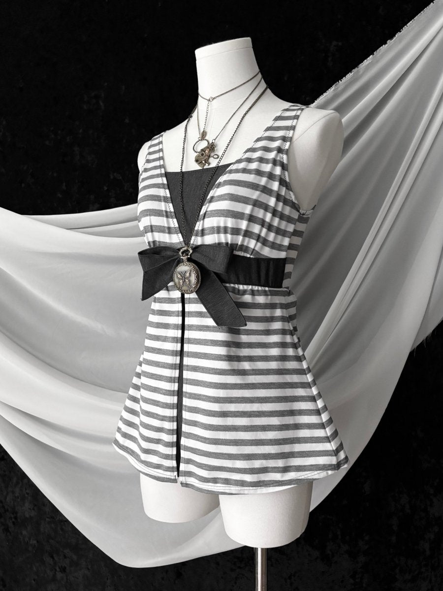 Mist Striped Swimsuit - MIDNIGHT FAE