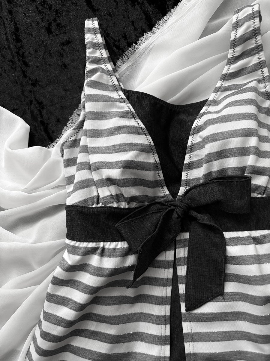 Mist Striped Swimsuit - MIDNIGHT FAE
