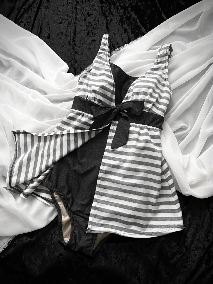 Mist Striped Swimsuit - MIDNIGHT FAE