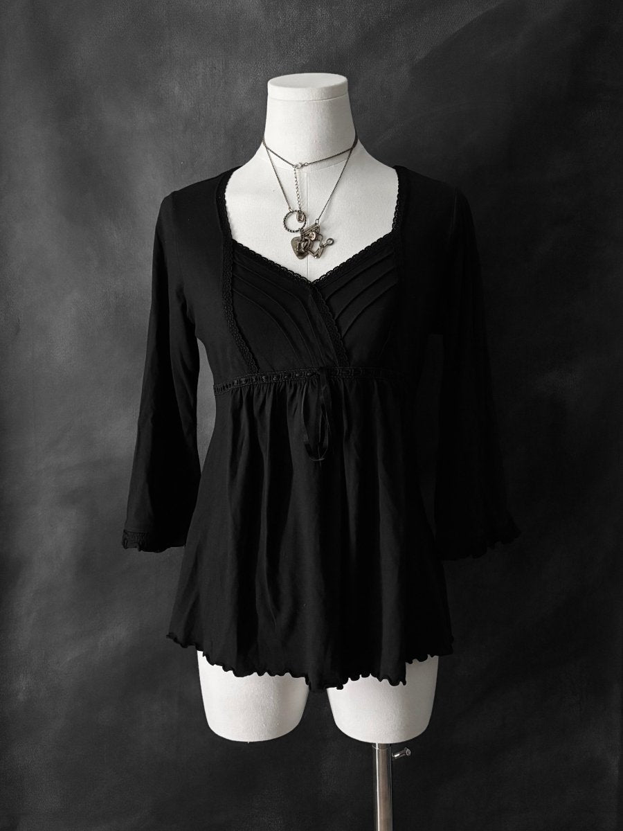 Moonlight Babydoll Blouse - MIDNIGHT FAE