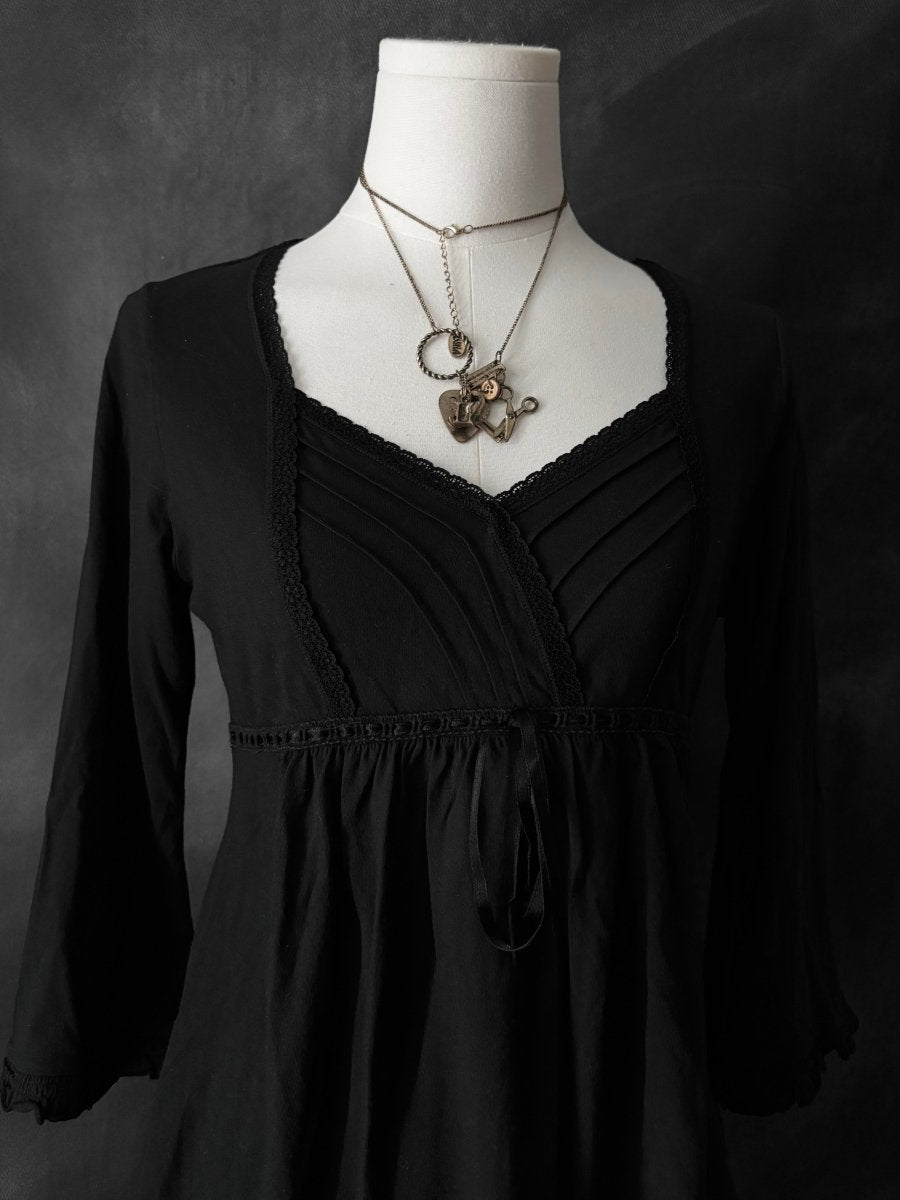 Moonlight Babydoll Blouse - MIDNIGHT FAE